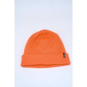 Nixon Beanie Hat Orange Cuffed Knit Slouchy Logo Tab Skate Surf Winter Cap